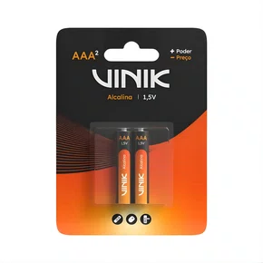 Pilha Alcalina AAA C/2 1.5V Vinik VP3AB2A