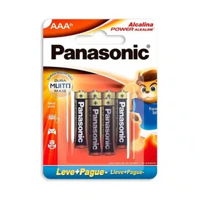 Pilha Alcalina Palito AAA Panasonic LR03XAB C/6 Unidades