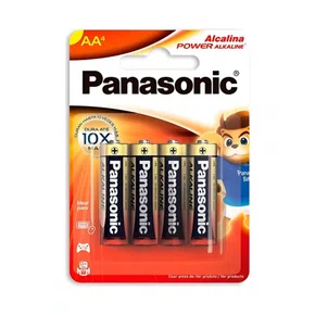 Pilha Alcalina Pequena Panasonic AA c/4 LR6XAB/4B