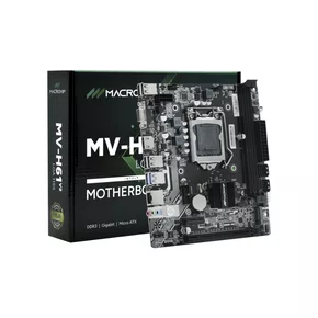 Placa Mãe LGA1155 MacroVip MV-H61 V2 VGA/HDMI M.2 DDR3