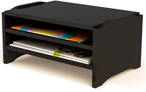 Suporte Ergonômico Triplo para Monitor 9768, 355x240x170mm, Altura Elevada e Organização de Mesa – Preto