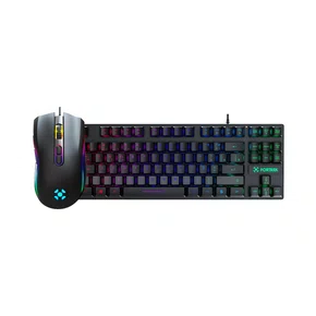 Teclado Gamer Membrana Fortrek Earless 80 TKL Rainbow + Mouse Gamer Fortrek Black Hawk RGB 7200DPI