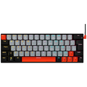 TECLADO GAMER MECANICO 60% SWITCH BLUE LED RAINBOW KUROMORI PTKM60BL