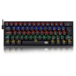 Teclado Gamer Mecânico Fizz Rainbow K617RB Preto Switch Azul - REDRAGON