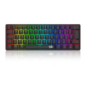 Teclado Gamer USB Mecânico Redragon JAX Rainbow Switch Marrom Preto