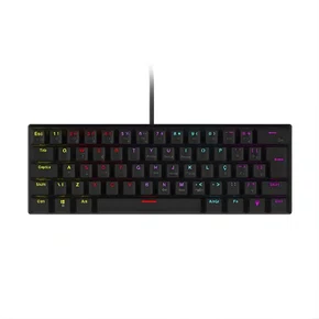 Teclado Mecânico 60% Vinik Anihi Black Switch Red LED Rainbow ANIHIBKRD