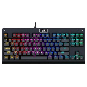 Teclado Mecânico Gamer Redragon Dark Avenger K568RGB-2 Rainbow Switch Dust-Proof Blue ABNT2 Preto