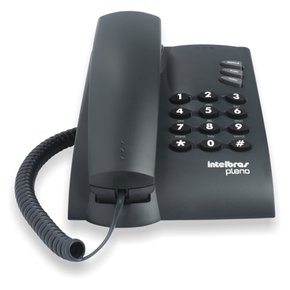 Telefone de Mesa Pleno Com Fio e Sem Chave de Bloqueio Preto Intelbras