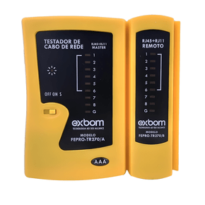 Testador de Cabo de Rede RJ45/RJ11 Fepro FEPROTR270 Com LEDs