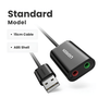 Adaptador de Áudio USB UGREEN US205, P2 para USB, 15cm - Preto