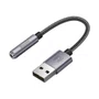 Adaptador USB para P2 3.5mm Fone/Microfone AD-047 Cinza