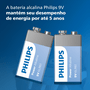 Bateria Alcalina Philips 6LR61 9V - 6LR61P1B/59, 1 Unidade