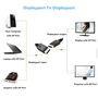 Cabo DisplayPort 1.4, 2 Metros, Suporte a 8K, Emborrachado – Preto