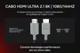 Cabo HDMI Ultra 2.1 8K 1080/144hz 1 Metro Nylon PCYES PHU21P