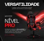 Cadeira Gamer Até 100kg Level LV-C01DN Preta/Vermelha