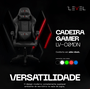 CADEIRA GAMER GIRATORIA LEVEL MODELO LVC01DN PRETOE AZUL