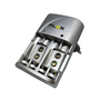 Carregador de Pilhas FXC16, Bivolt, Compatível com AA, AAA e 9V – Preto