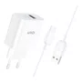 Carregador USB-A 18W Turbo com Cabo USB-C Kaidi KD111C Branco