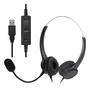 FONE DE OUVIDO HEADSET CORP DUO USB TELEMARKETING VK500 PRETO