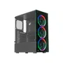Gabinete Gamer c/3 Coolers Frontais e Painel de Vidro Preto CG10W5 Elite