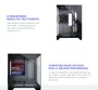 GABINETE GAMER CLARITY LATERAL VIDRO PRETO