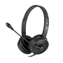Headset Office DHE-8009, Conector P2 3,5mm, Cabo 1,2m, Leve e Confortável – Preto