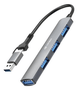 Hub USB 3.0 com 4 Portas, Conector Alternável, HUC500GY - Cinza