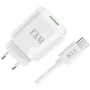 KIT CARREGADOR TOMADA USB 2.1A C/CABO TIPO C 1M FKT-150C BRANCO