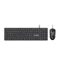 Kit Teclado e Mouse USB com Fio Fortrek Office C13 Preto