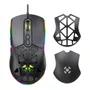 Mouse Gamer USB Fortrek Striker Colmeia RGB 12800 DPI Preto