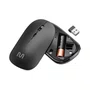 Mouse Sem Fio Bluetooth USB 1600DPI Slim Clique Silencioso MO331 Preto