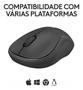 MOUSE LOGITECH SEM FIO USB OPTICO M220 SILENT PRETO C/PILHA