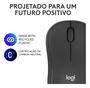 MOUSE LOGITECH SEM FIO USB OPTICO M220 SILENT PRETO C/PILHA