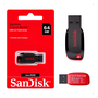 Pen Drive SanDisk 64GB USB 2.0 Cruzer Blade SDCZ50-064G - Preto/Vermelho