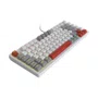 Teclado Gamer Mecânico 75% KIRIN White Ghost Switch Blue Rainbow