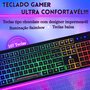 Teclado Gamer USB Preto com Iluminação Rainbow KPTE130