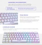Teclado Mecânico Gamer Gravity 65, Switch Outemu Red, RGB, Branco, Compacto 65%